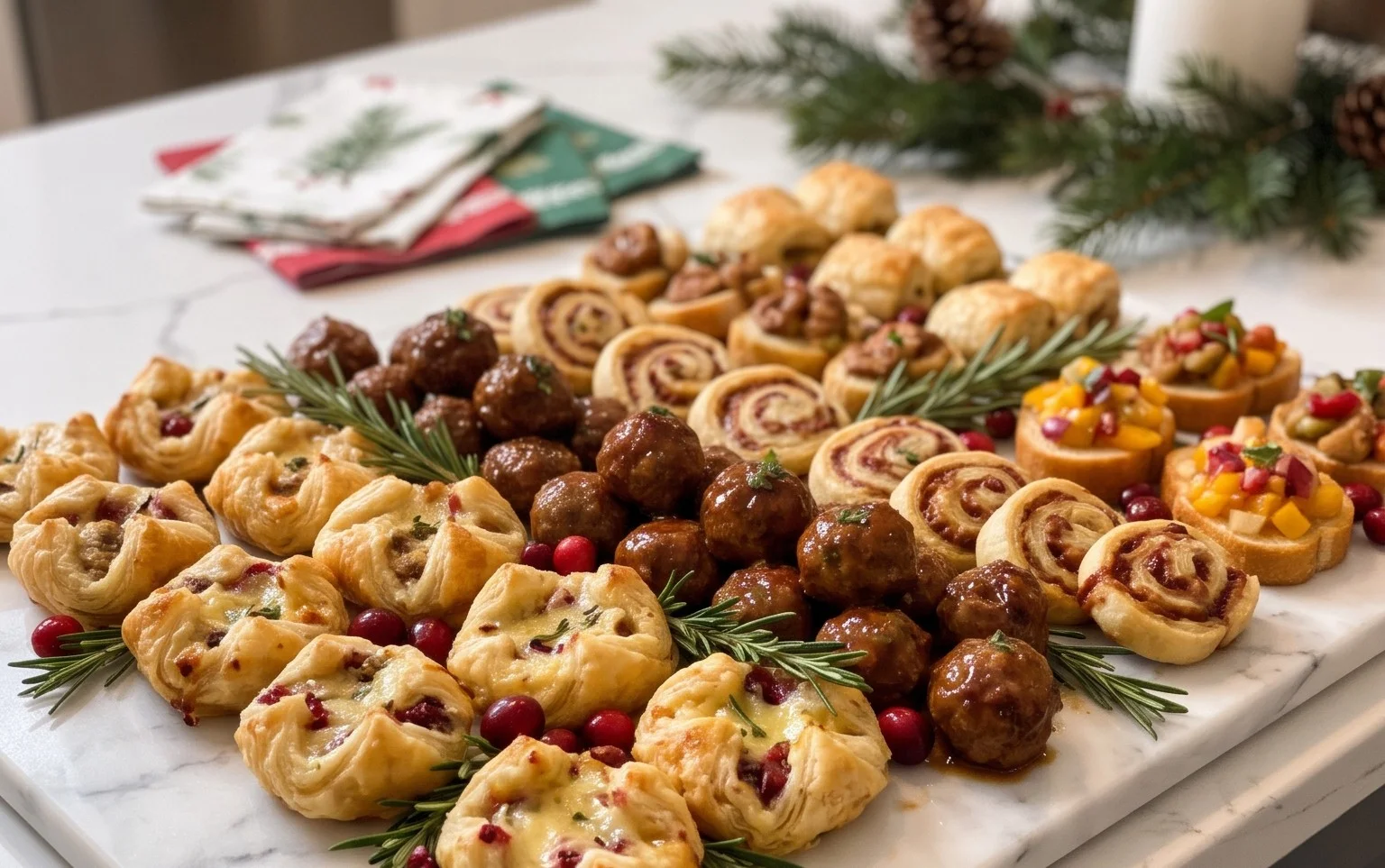 Mini Croissants Jambon Fromage pour Potluck Noël