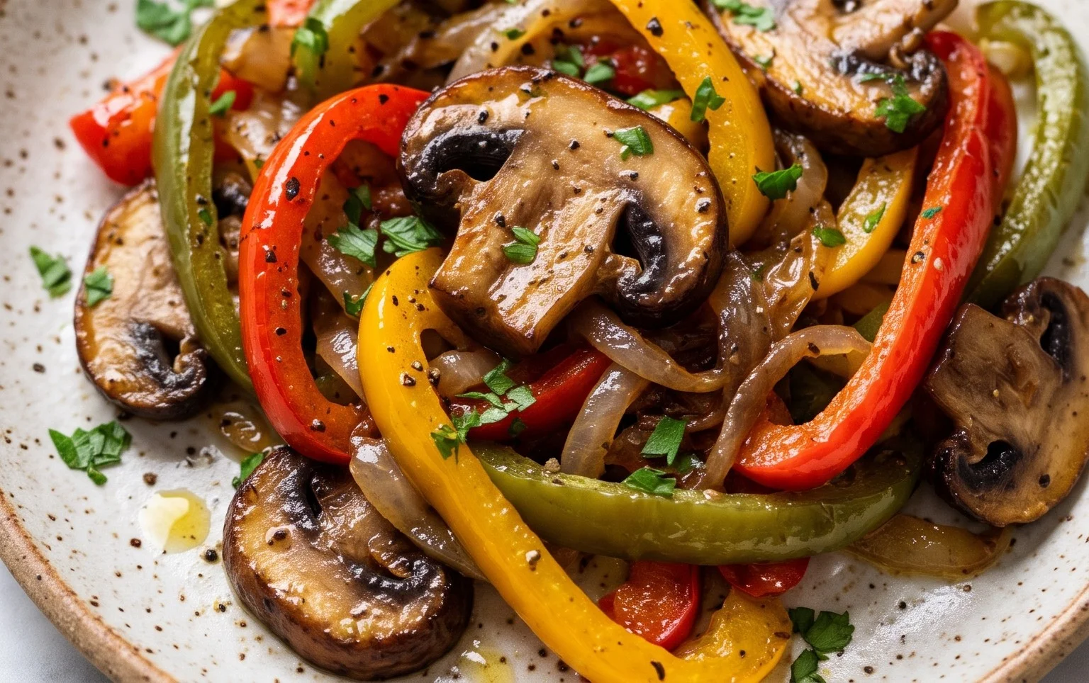 Sautéed Peppers, Mushrooms and Onions