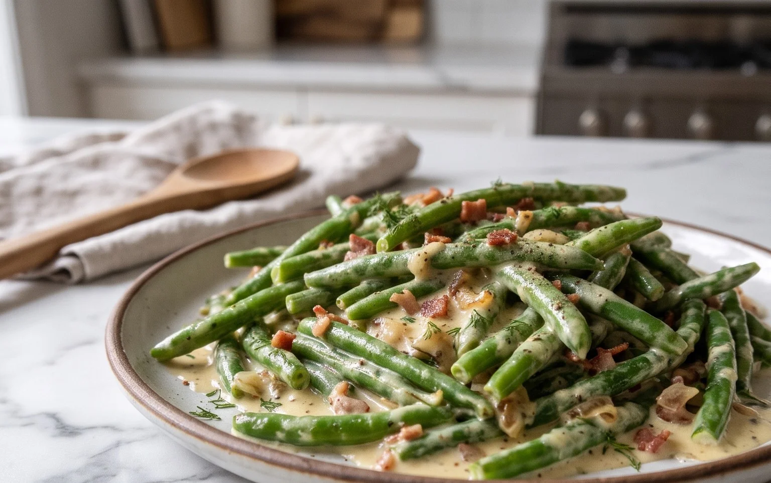 Haricots Verts à la Crème : Recette Allemande Facile